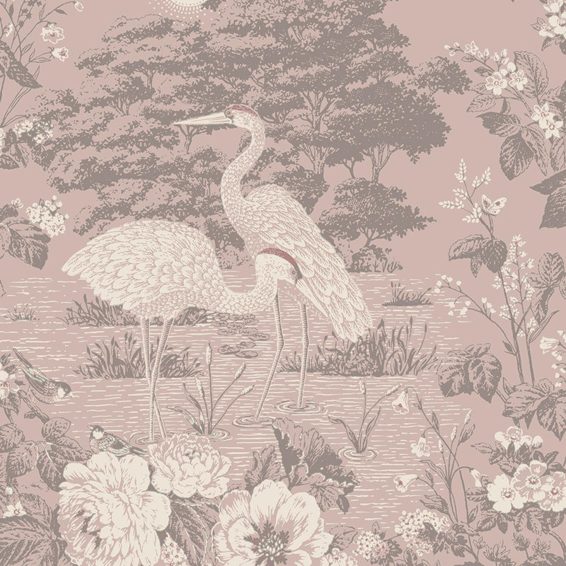 Sophie Laurence White Grey Pink Floral Paste The Wall Wallpaper 741