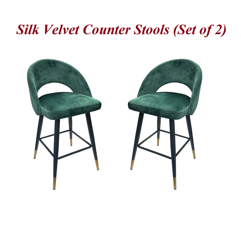 Tabouret de comptoir 26 po Ludwin, Vert