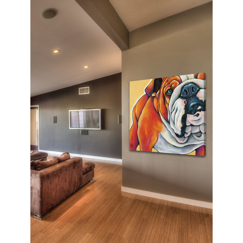 « english bouledogue », reproduction d’art sur toile tendue, 40 po x 40 po