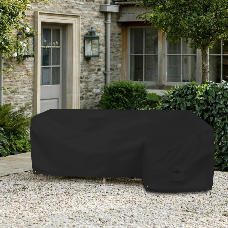 Kimbolton Heavy Duty Multipurpose Waterproof Patio Sectional Sofa Cover, Outdoor Couch Lounge Furniture Cover, Black