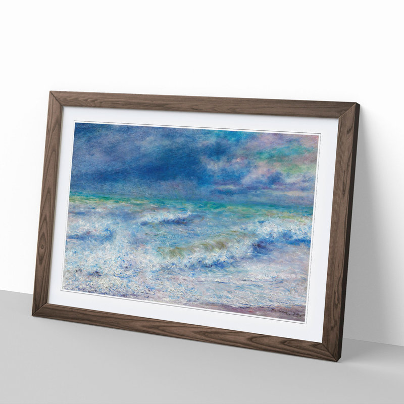 Seascape by Pierre-Auguste Renoir - Picture Frame Painting, Walnut Framed, 27cm H x 36cm W x 2cm D