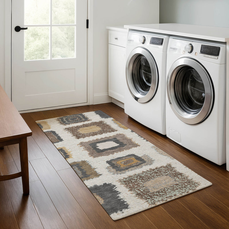 Premium Machine Washable Ariel Geometric Rug, Runner 2'3" x 7'6"