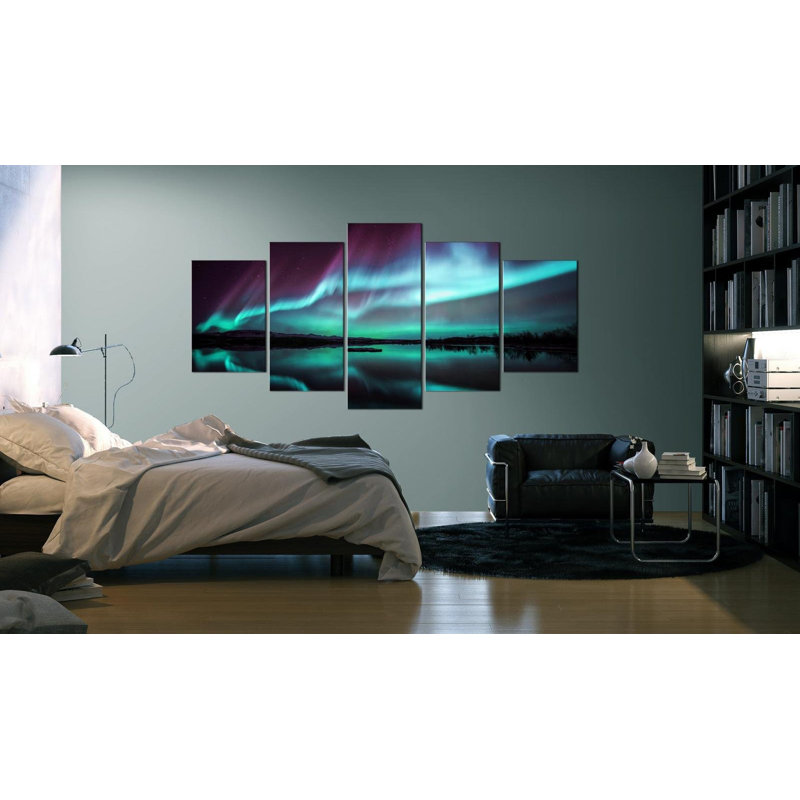 «Hendrikka Night Light on Canvas», reproduction de 5 pièces, H 40 po x l 80 po x P 0,7 po