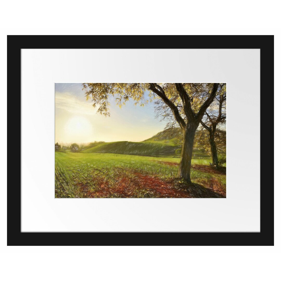 Gerahmtes Poster Landschaft im Herbst