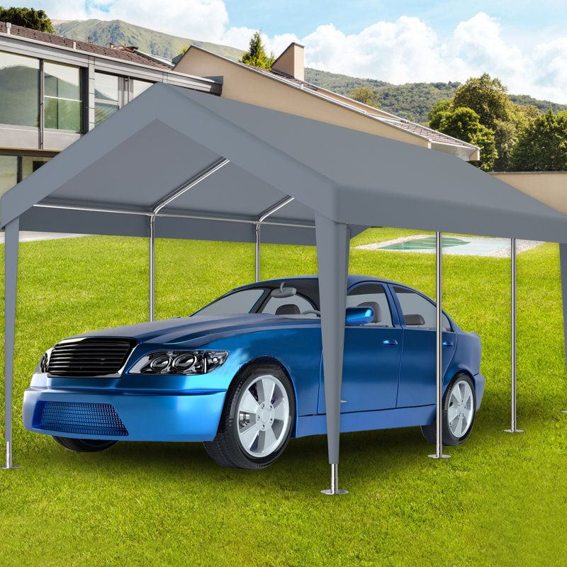 10X20ft Garage Shelter Cover Change, Waterproof And Protected With 72 Elastic Buckles. Grey Polypropylene For Carport. Effortless To Install Dependable Substitution, Installation Stable
