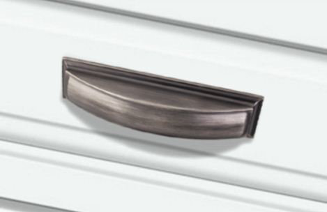 Annadale Cup/Bin Pull, Brushed Pewter, 3 3/4"