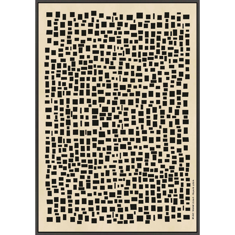 Geometric Scatter II by Romina Gadler - Framed Wall Art, Black Framed Canvas, 38" H x 26.5" W