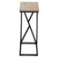 Table d'appoint, en forme de C, bout, côté, collation, stratifié brun, métal noir, contemporain, moderne-44694748
