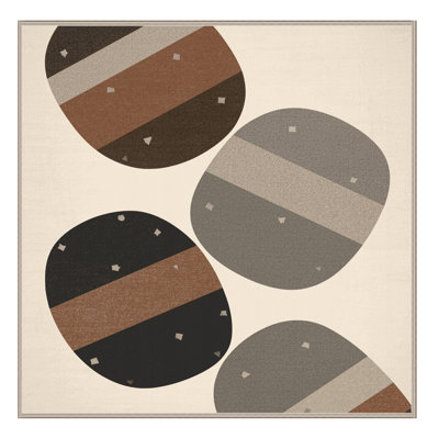 Tapis beige moelleux moelleux à motif géométrique en forme de cactus en forme de cactus