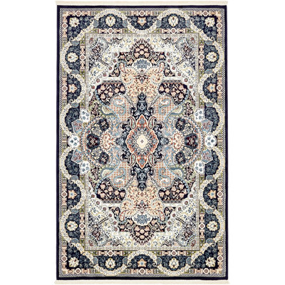 Tapis bleu marine / ivoire Eleanor