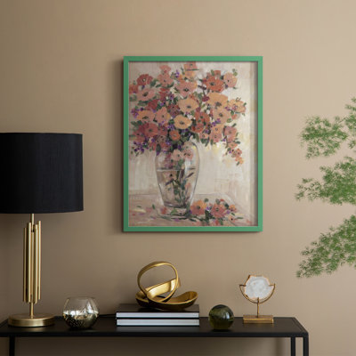 «Flower Décoration II», reproduction encadrée - bois massif