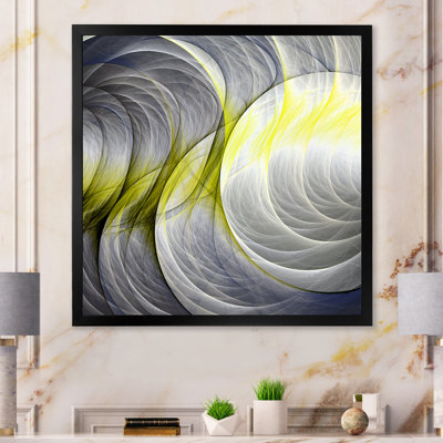 Fractal Black And Yellow Vector - Picture Frame Print on Canvas