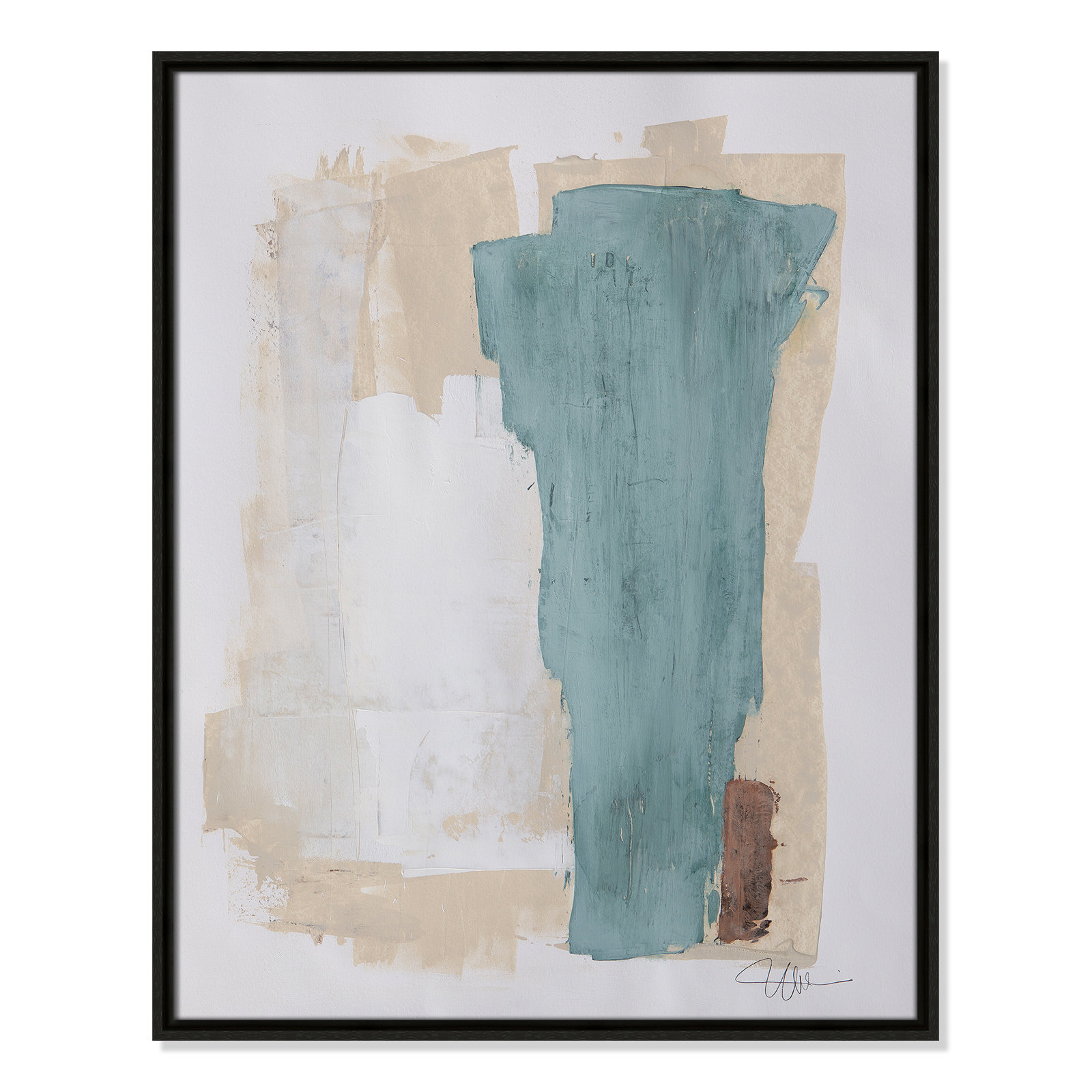 Hubbard "Together We Work-II" Print, Espresso Framed, 29.5" H x 23.5" W x 2" D