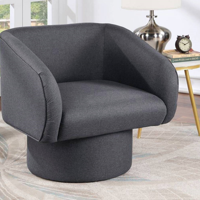 Chaise d'appoint rembourrée classique en tissu 1pc, Gris