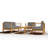 Joriene 3-Person Teak Outdoor Sofa with Sunbrella Dupione Cornsilk Cushion-2091916123