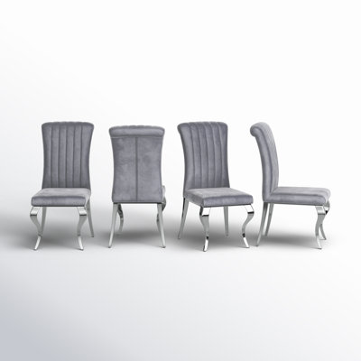  Wanstead Velvet Upholstered Side Chairs (Set of 4)