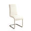 Chaises de salle à manger contemporaines rembourrées blanches (de 2) avec pieds et 2 chaises d'appoint, pieds en métal, style