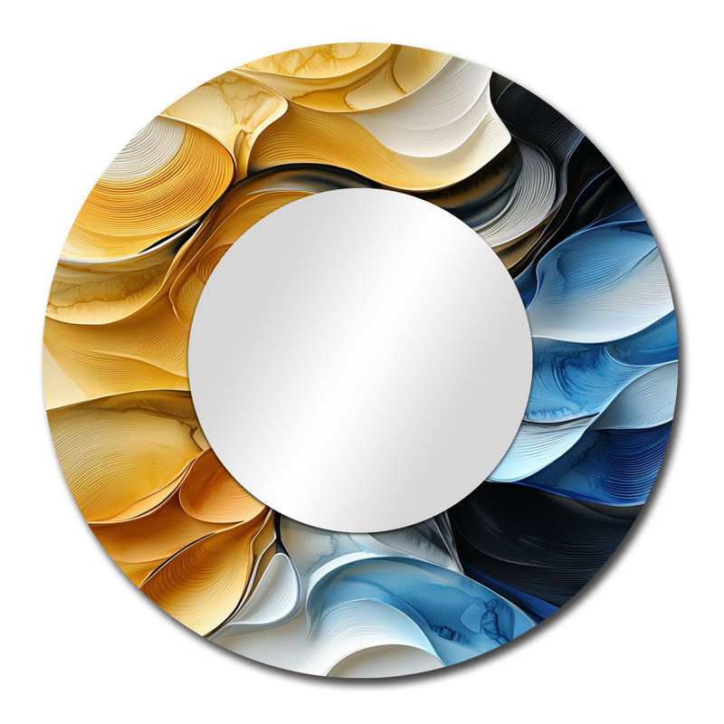 Temporal Flux Of Fractal Balance I - Art mural miroir minimaliste - imprimé sur métal, 29 po x 29 po