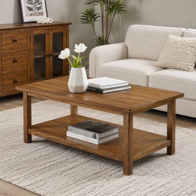 Table basse avec tablette en bois brun vieilli Castleton