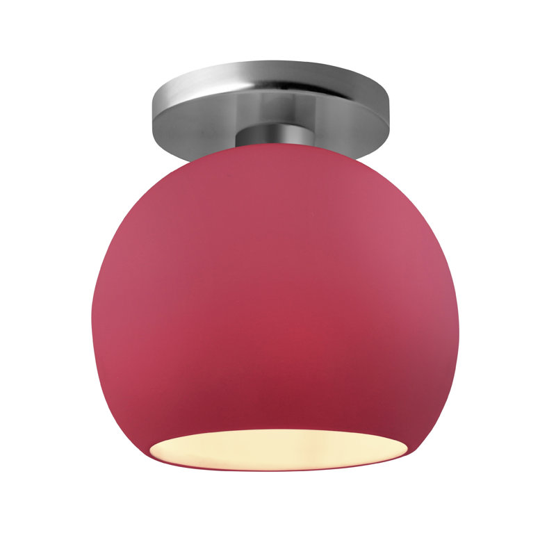 Plafonnier semi-encastré Radiance, H 9 po x l 10 po x P 10 po, Cerise / noir mat, Nickel brossé