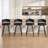 Swivel Faux Leather Counter Stool with Bentwood Backrest (Set of 2)-983254338