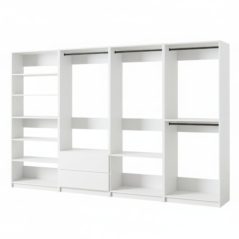 Kalinikos Freestanding Walk in Wood Closet System, White