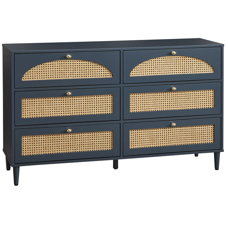  Cortavious 6 Drawer Dresser, Midnight Blue