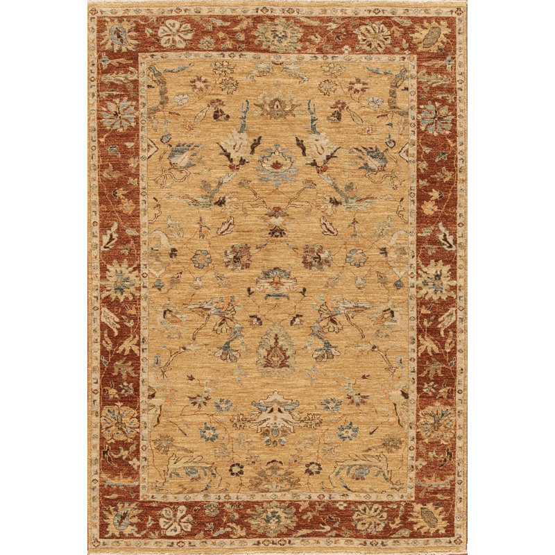 Essence Hand Knotted Wool Area Rug, Rectangle 6' x 9'