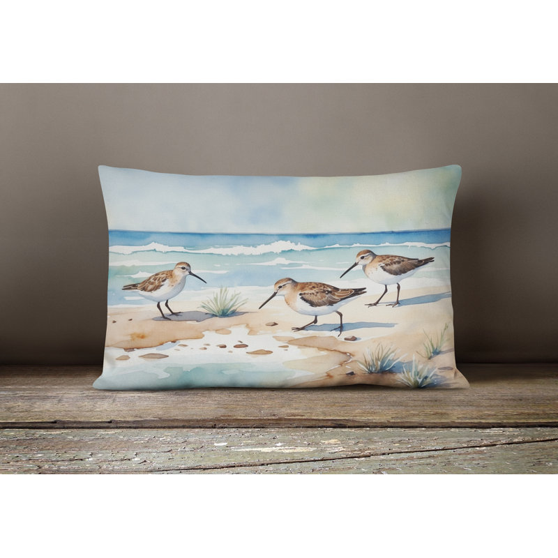 Sandpipers Hunting Throw Pillow, Rectangle 12"H x 16"W
