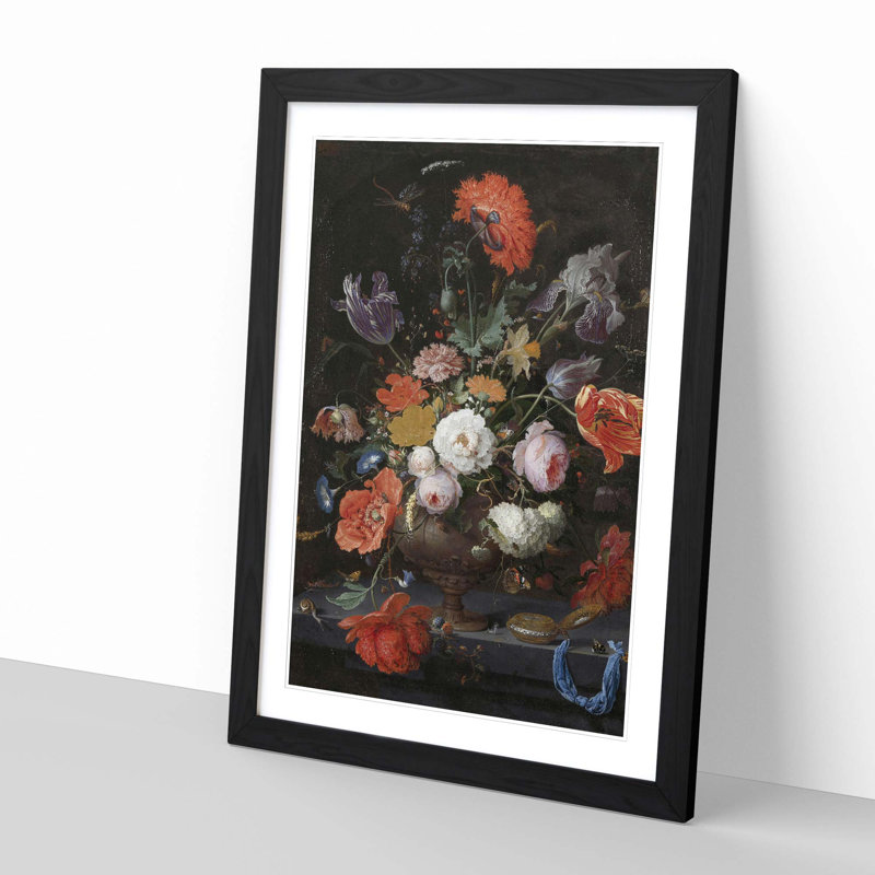 Abraham Mignon - Single Picture Frame Painting, Black