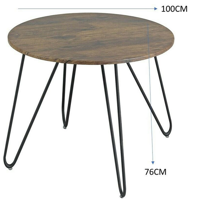 Alvis Round Metal Base Dining Table