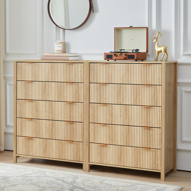 Commode à 5 tiroirs, Naturel