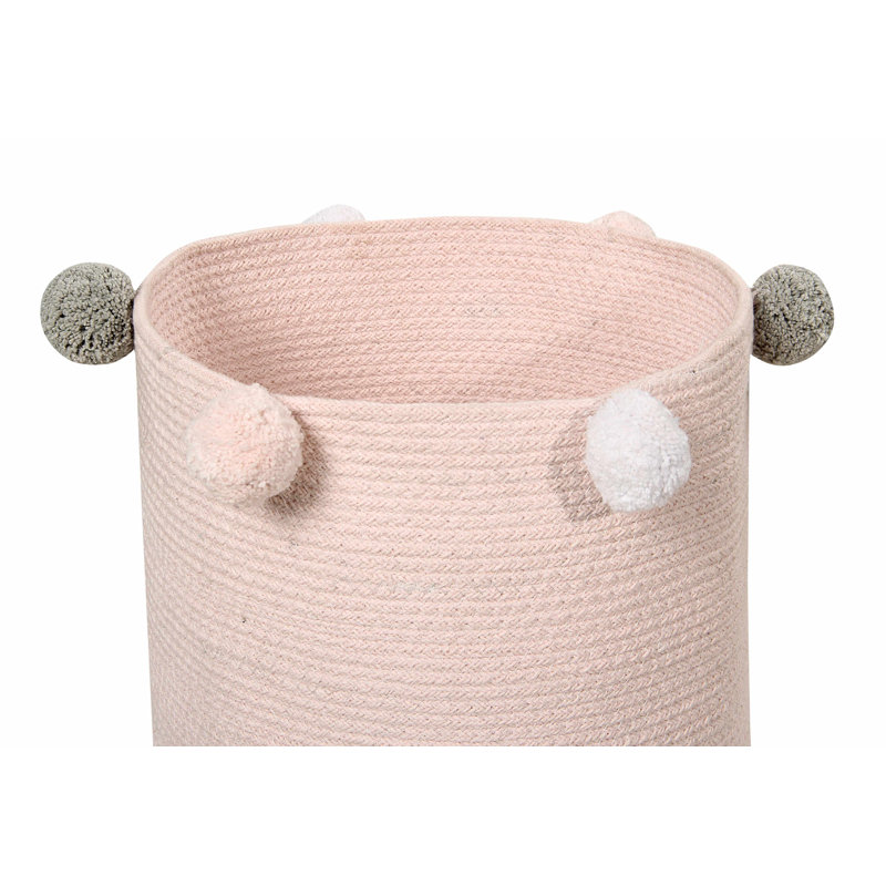 Bubbly Fabric Decorative Basket, Pink