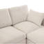 Canapé d'angle modulaire beige de 220 cm avec dossier amovible, deux accoudoirs, coussins de dossier confortables, ressorts ensachés pour une assise relaxante et coussins décoratifs amovibles pour le salon
