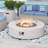 Kinzie Round Concrete Propane Smokeless Fire Pit Table-2126275540