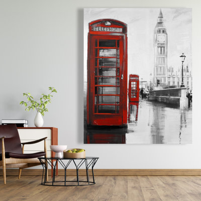 Cabine téléphonique rouge avec Big Ben | Décor de toile architecture scénique