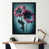 Impression noire sur toile encadrée