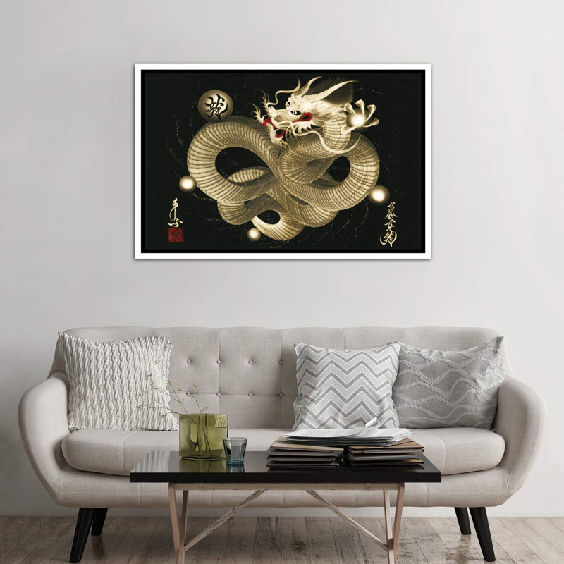 «Impendent Sky Dragon» - reproduction, H 40 po x l 60 po x 1,5 po, Toile blanche encadrée