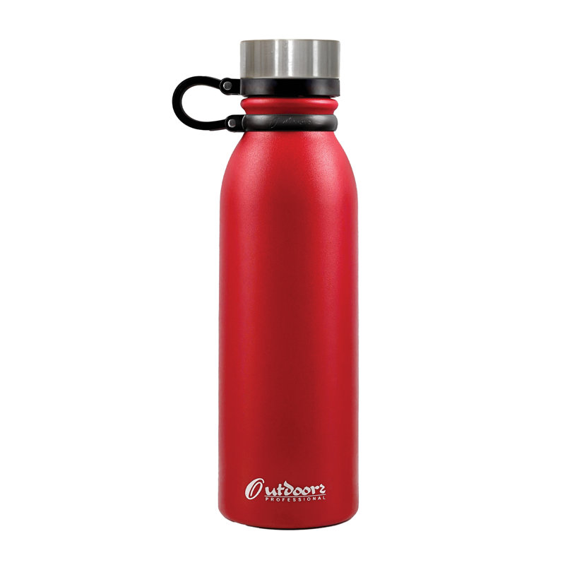 Outdoors Professional 20 fl. oz. Double Wall Insulated Plastic and Stainless Steel Travel Tumbler with, Red