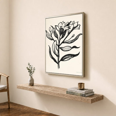 «Ink Flower I Cream» par Sara Zieve Miller - Impression sur toile