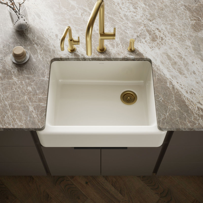 Whitehaven 29.69" L x 21.69" W Farmhouse Single Bowl Kitchen Sink, Biscuit
