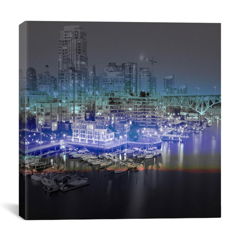 «Downtown Vancouver, Canada», reproduction d'impression sur toile, H 26 po x l 26 po x P 0,75 po