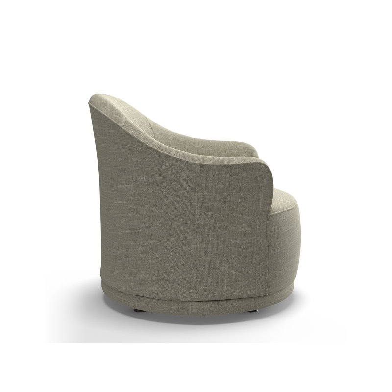 Fauteuil demi-tonneau Rumi, Tissage performance sable clair