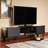 Nora Finished Walnut Brown and Gray Wood TV Stand, 62.87'' W X 15.5'' D X 18.38'' H