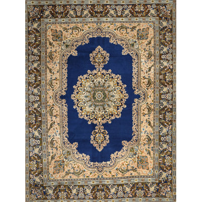 Tapis bleu/beige traditionnel