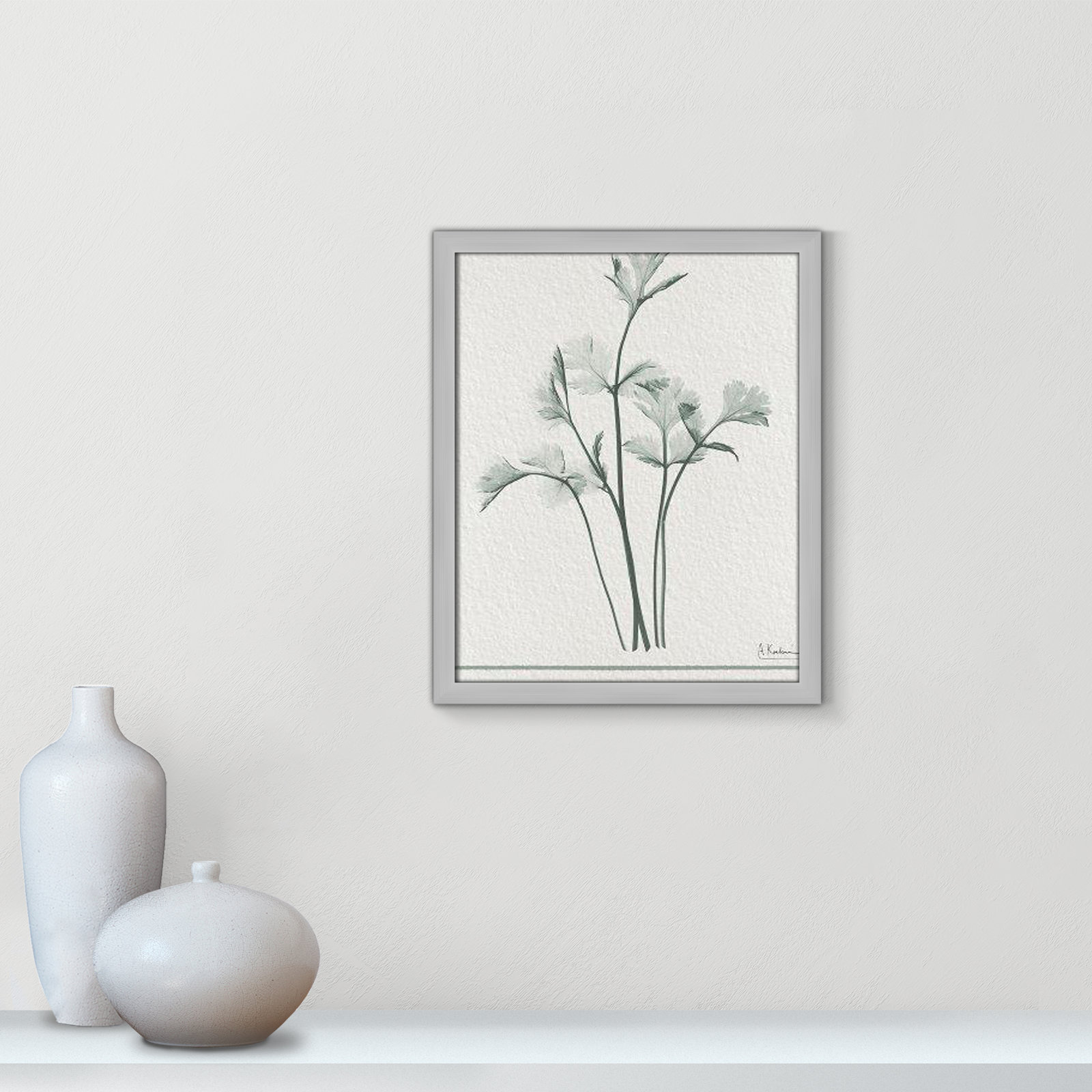 Jeanette "Parsley II" Print by Albert Koetsier, Matte Silver Framed Paper, 19" H x 16" W x 1.25" D