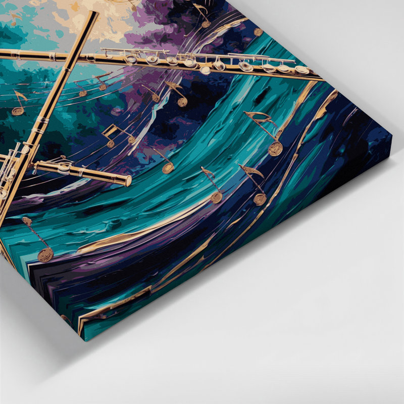 «Music Pan Flute», toile grise, H 11 po x l 14 po