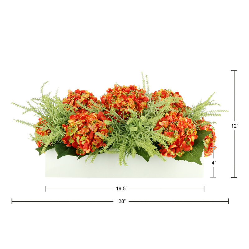 Mixed Hydrangea Bouquet, Orange/Green