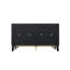 Structure de lit plateforme en noyer de style Mid-Century moderne avec tête de lit, bois massif, support de lattes de bois, aucun sommier requis, double, noir-2118897417-2118897418