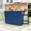 Ensemble d'îlot de cuisine en bois 3 pièces Nel, îlot de cuisine avec abattant, armoire de rangement et 2 tabourets Nels-280337533